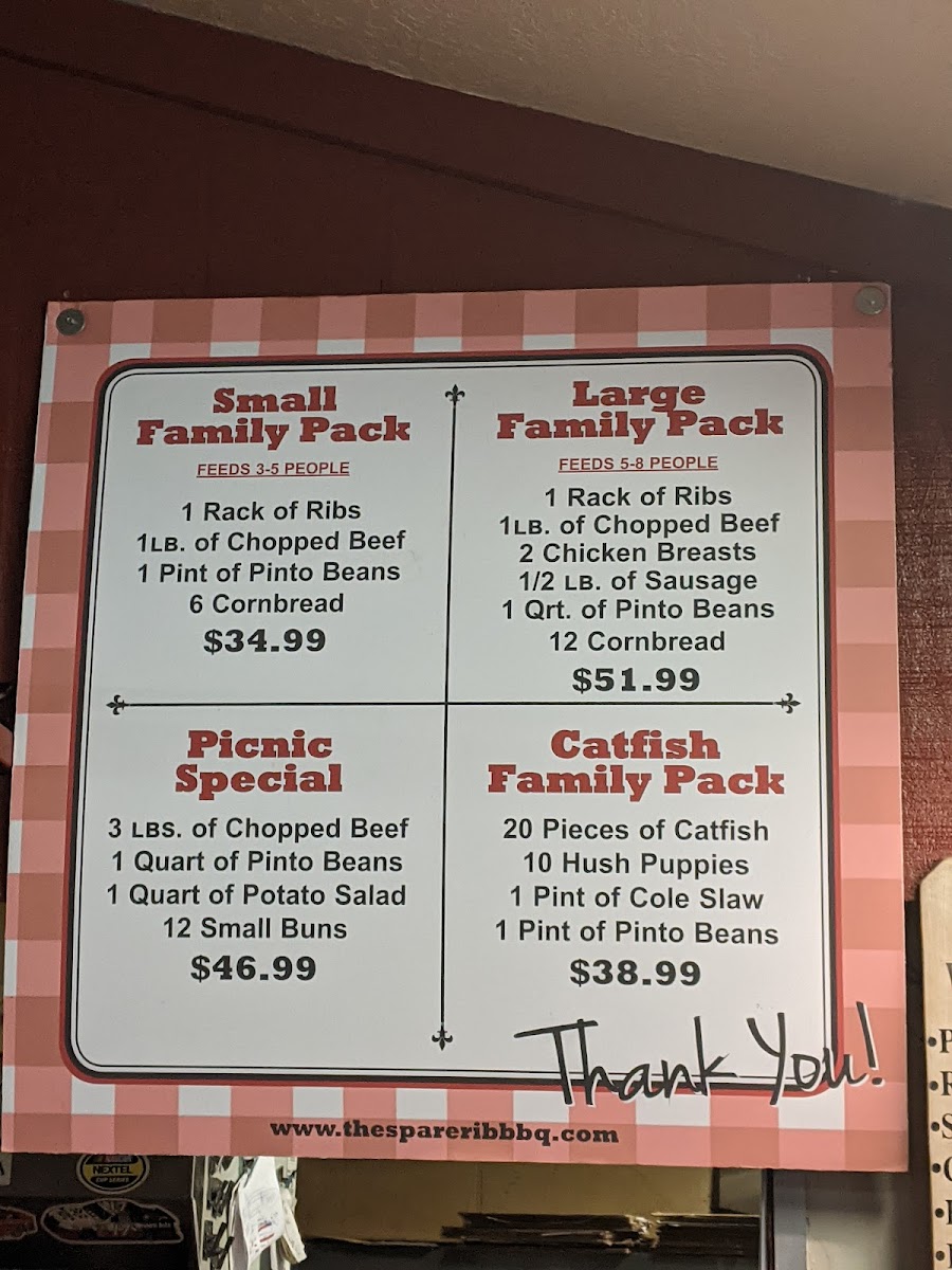 Menu The Spare Rib Bbq Company-1