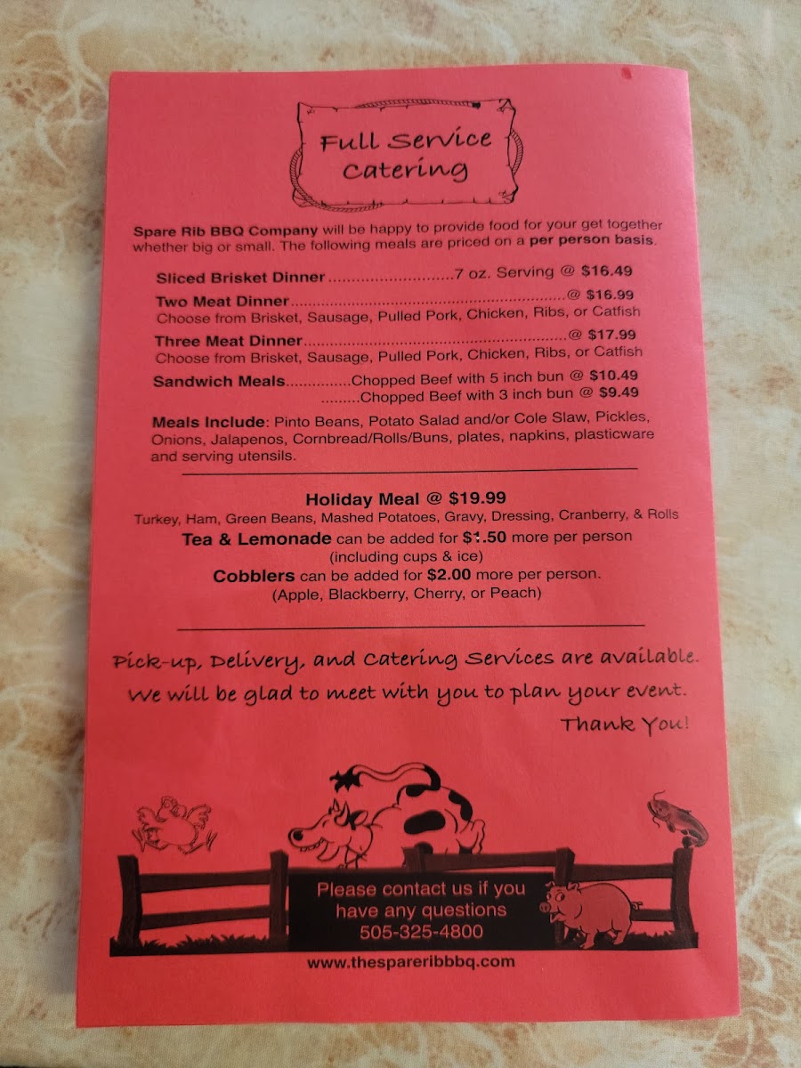 Menu The Spare Rib Bbq Company-2